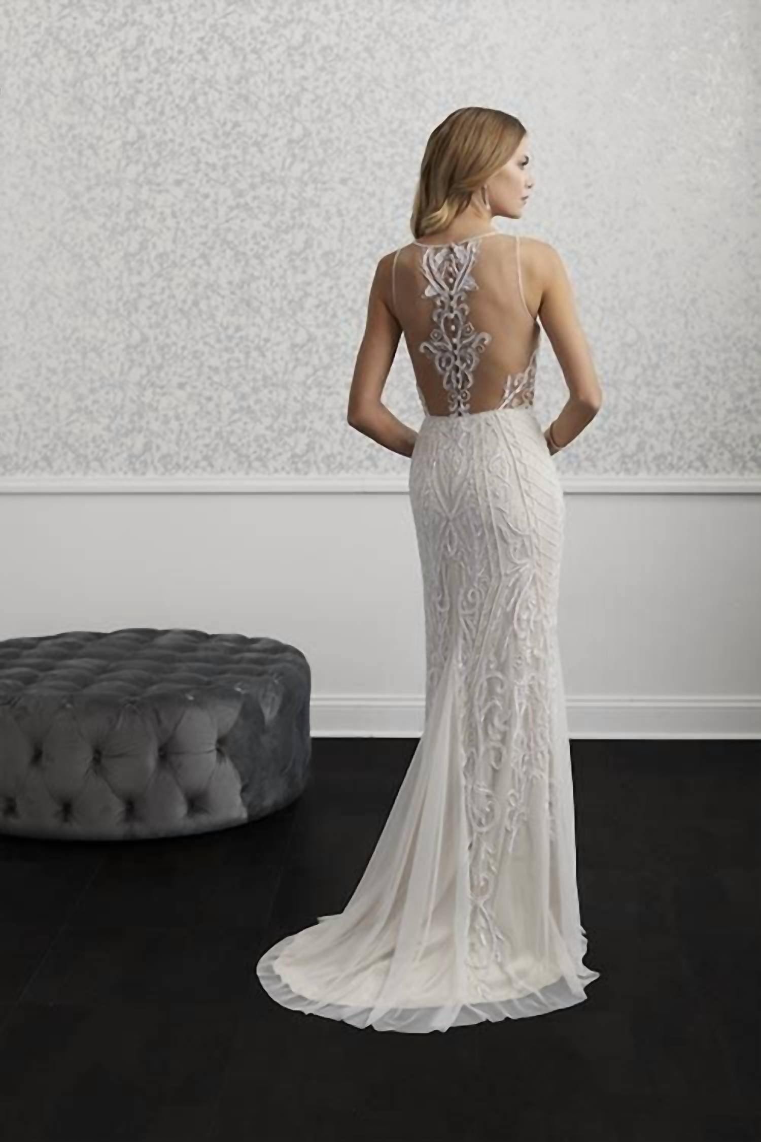 Adrianna Papell Bridal Dress in ivory ivory nude - women's dress - alternate view