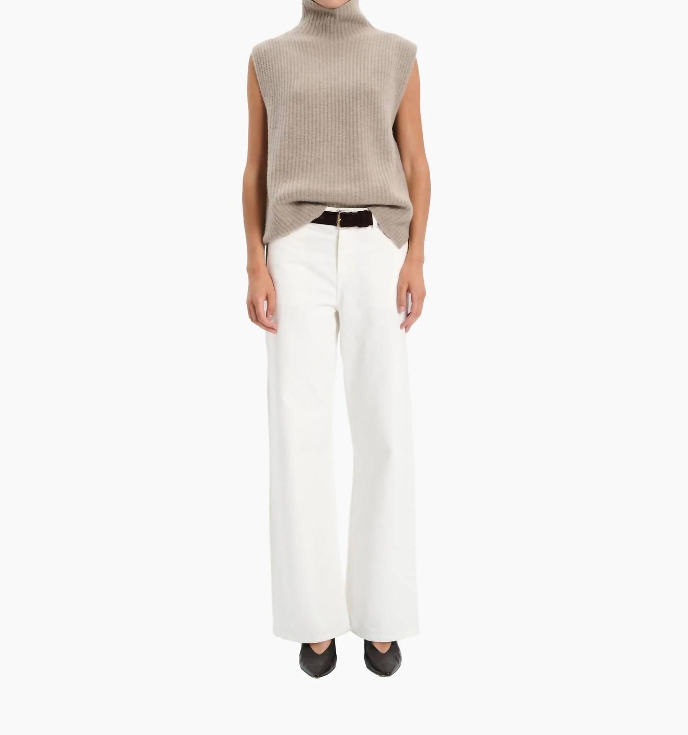 arch4 Cashmere Amalfi Vest in beige melange - women's jacket