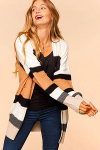 Vanilla Monkey - Color Block Sweater Cardigan