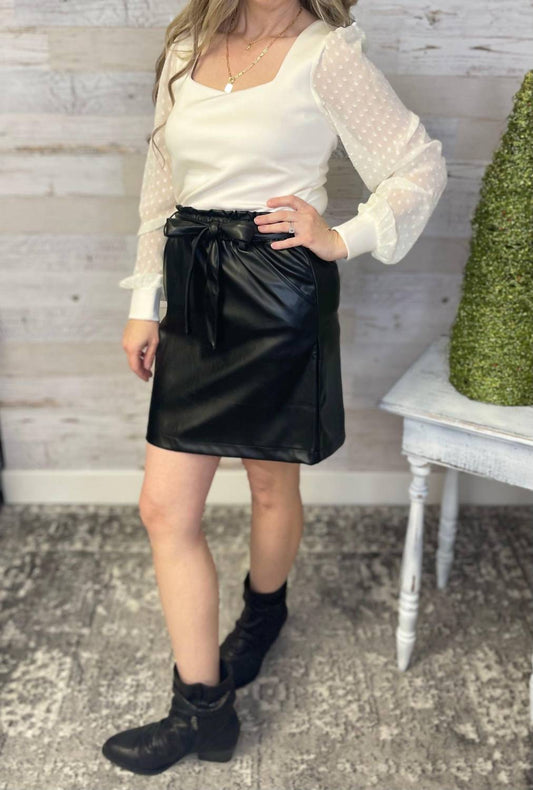 Butter Faux Leather Skirt