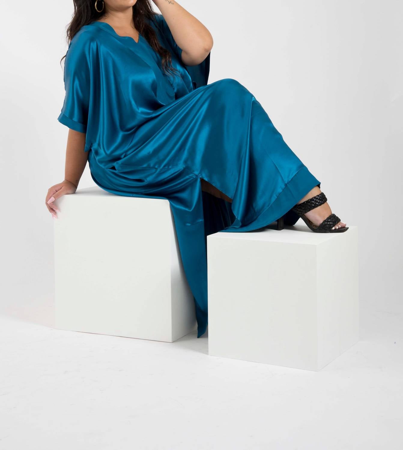 Sante Grace - Muse Italian Silk Charmeuse Caftan Dress