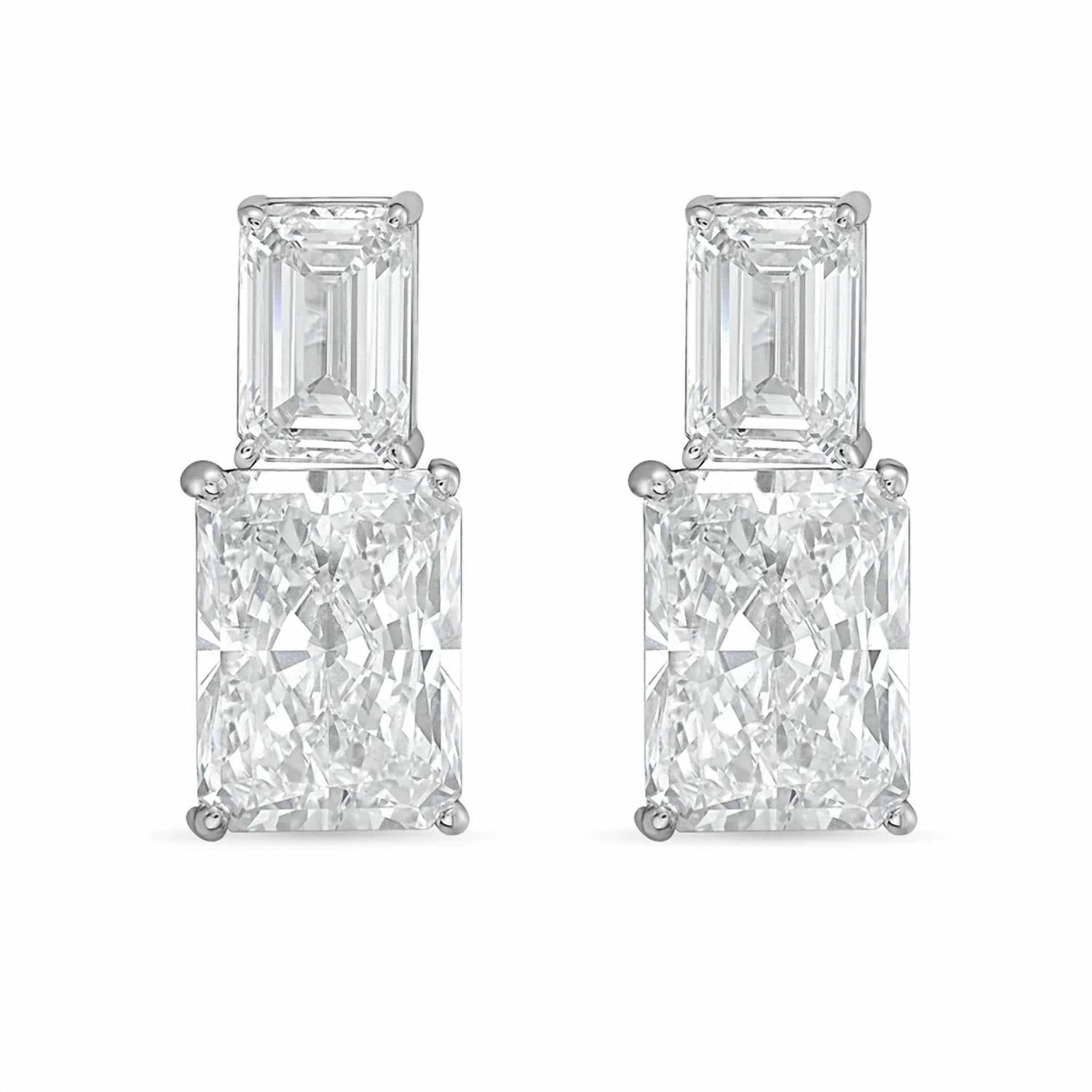 Diana M Jewels - Women's Emerald Lab-Grown Diamond Stud Earrings (4.00 Ct TCW) - Signature Plus