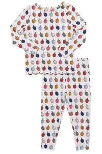 PINK CHICKEN Kid's Dreidels Bamboo Pajama Set in multi dreidels - kids' sleepwear
