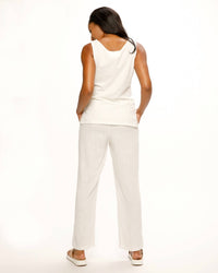 Paparazzi - Linen Blend Wide Leg Embroidered Pant