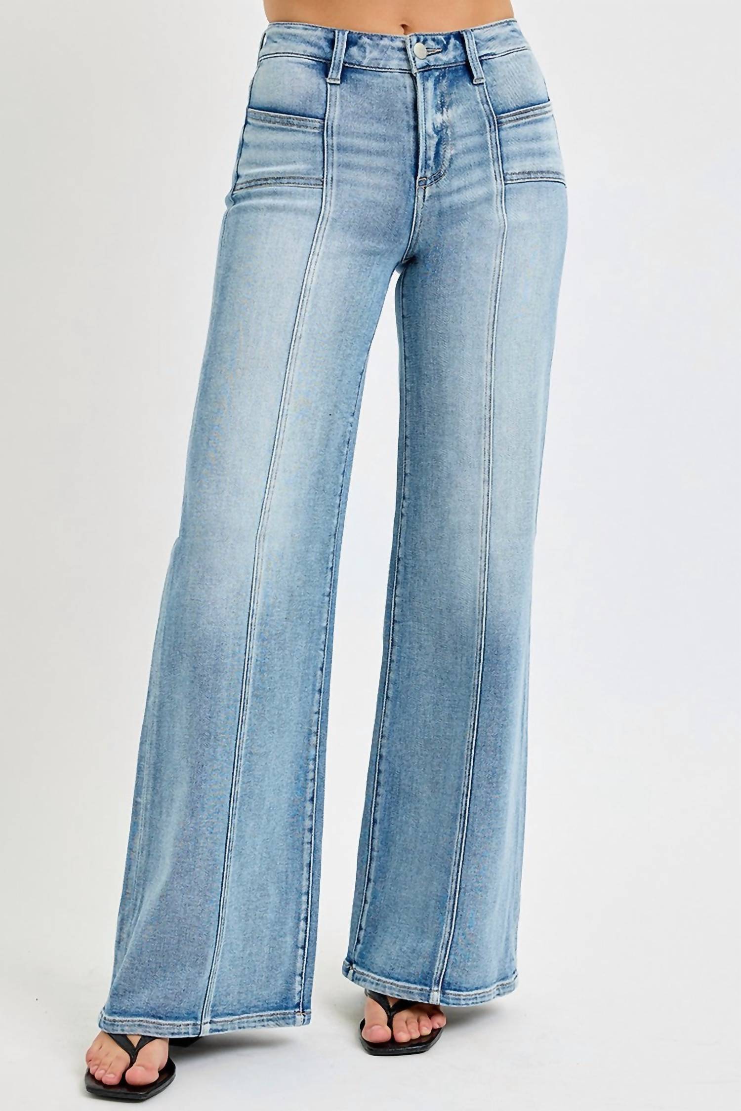 RISEN Mid Rise Wide Leg Jean in light wash - women's jeans
