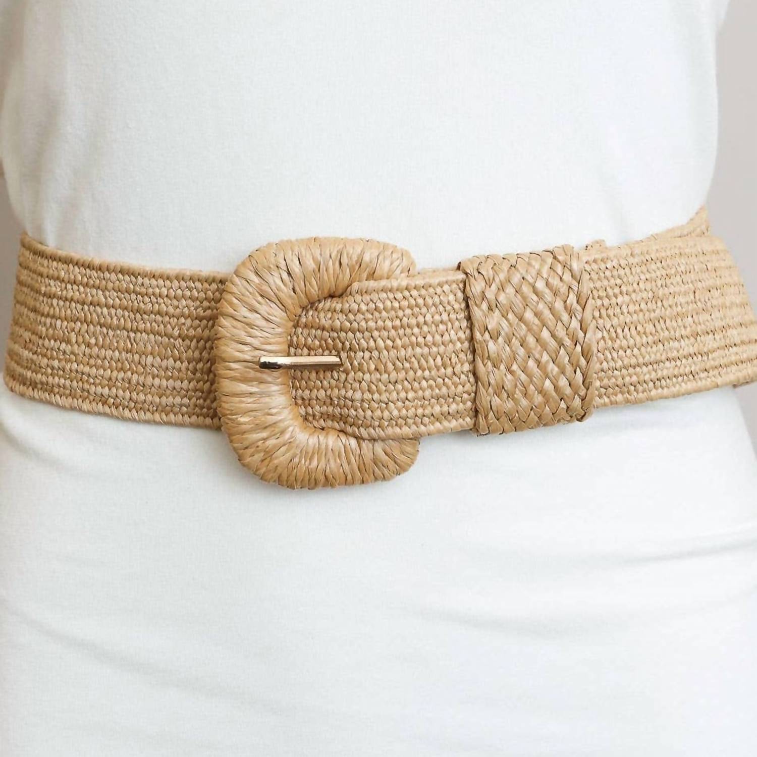 Leto - Women's Boho Raffia Stretch Belt