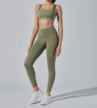 HEROINE SPORT Vital Sustainable Performance Legging in army - women's pants - detail view
