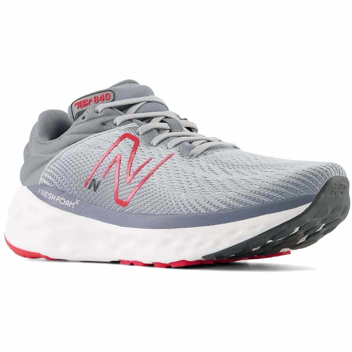 New Balance Men's Fresh Foam X 840 V1 Running Shoes in aluminum grey red - men's shoe