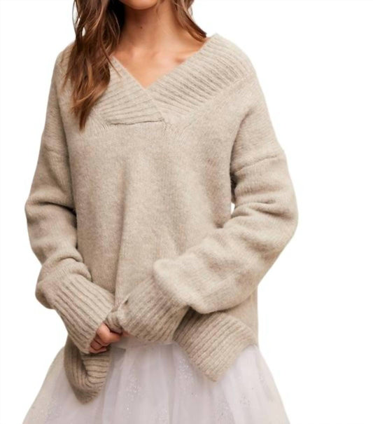 Listicle - Slouchy Vneck Sweater Tunic