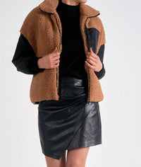 ELAN Faux Fur Jacket in brown - women's jacket - view 4