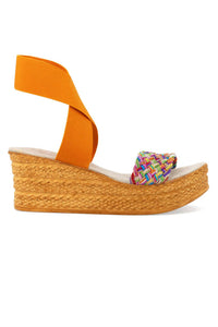 CHARLESTON SHOE CO. Women's Bermuda Platform Wedges Sandals in rainbow orange - women's sandal - detail view
