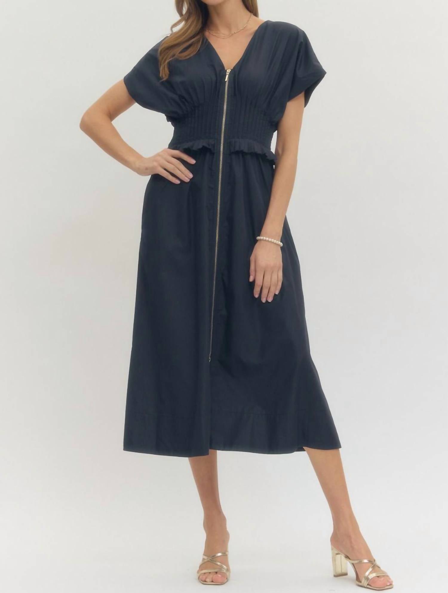 Entro - Smocked Midi Dress