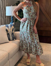 Mint - Morning Glory Halter Midi Dress