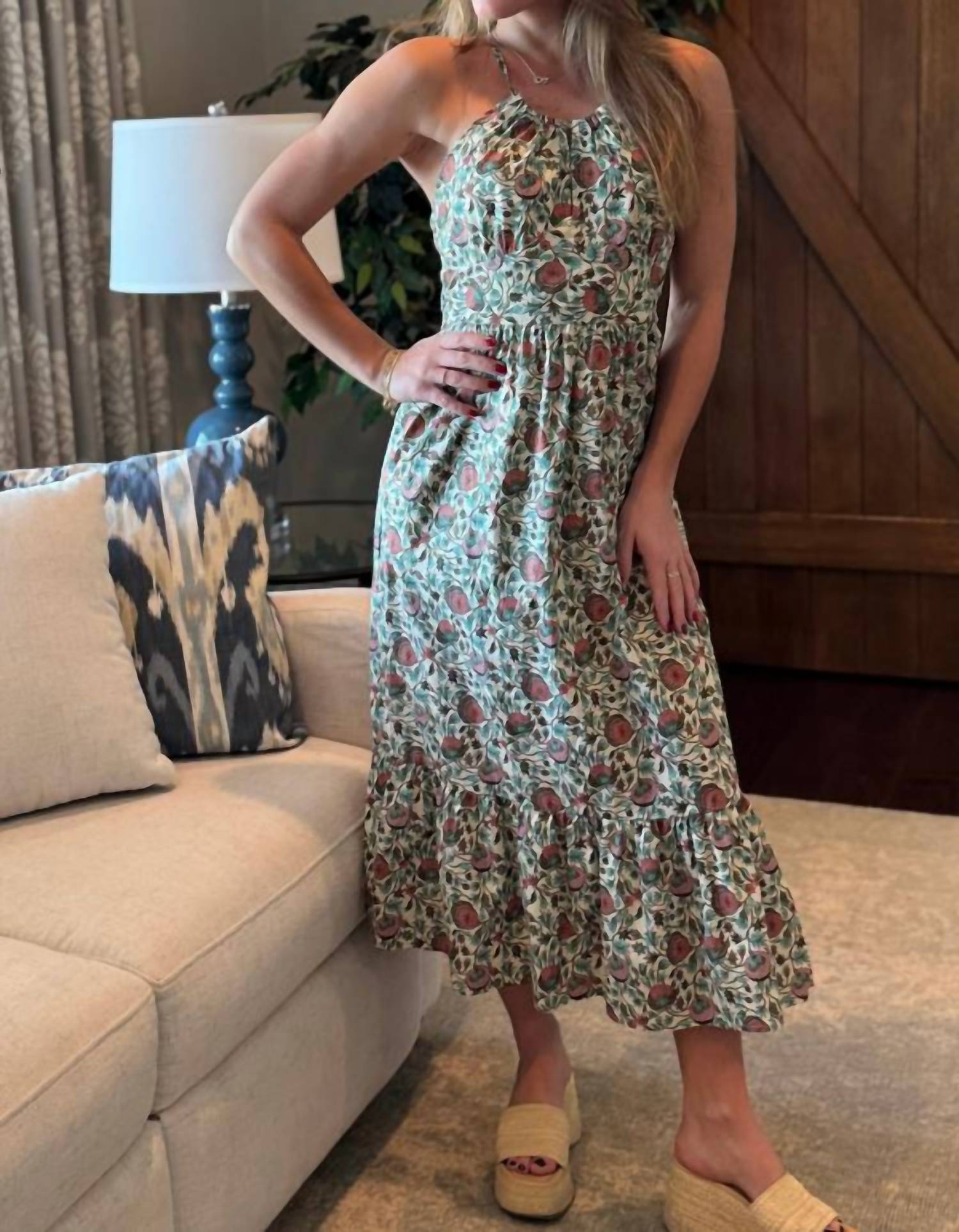Mint - Morning Glory Halter Midi Dress