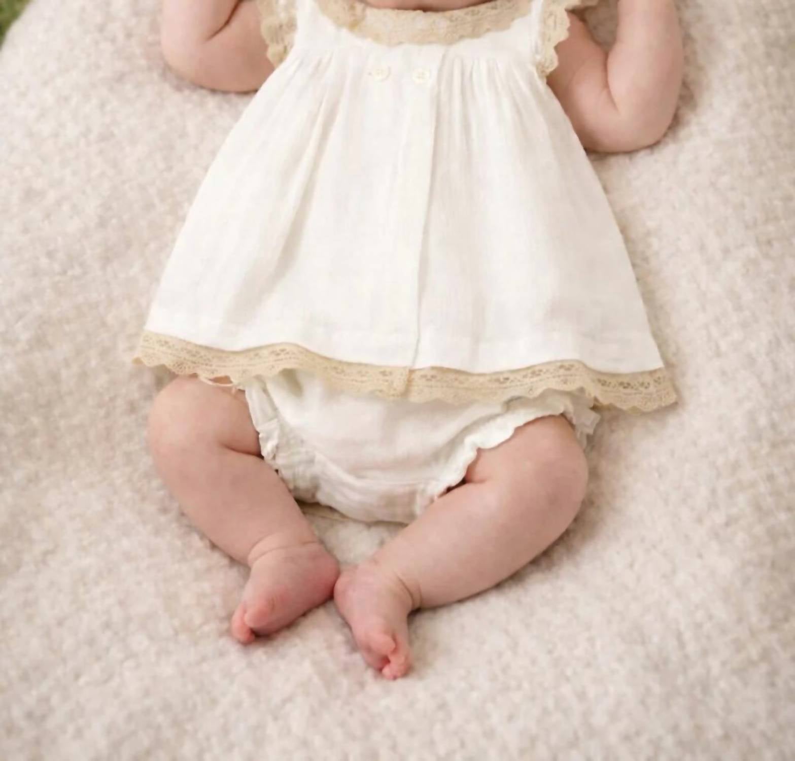 Mayoral - Trim Lace Cotton Dress