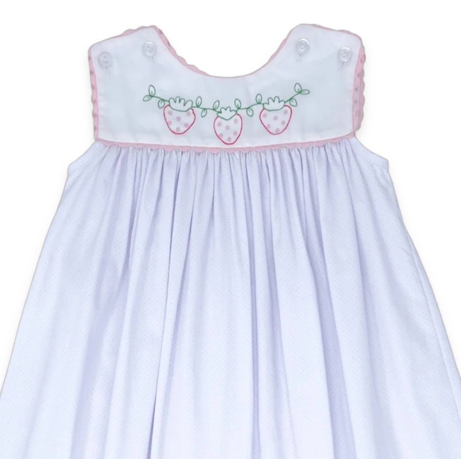Lullaby Set Girls Charming Dress in strawberry - kids' dress - detail view