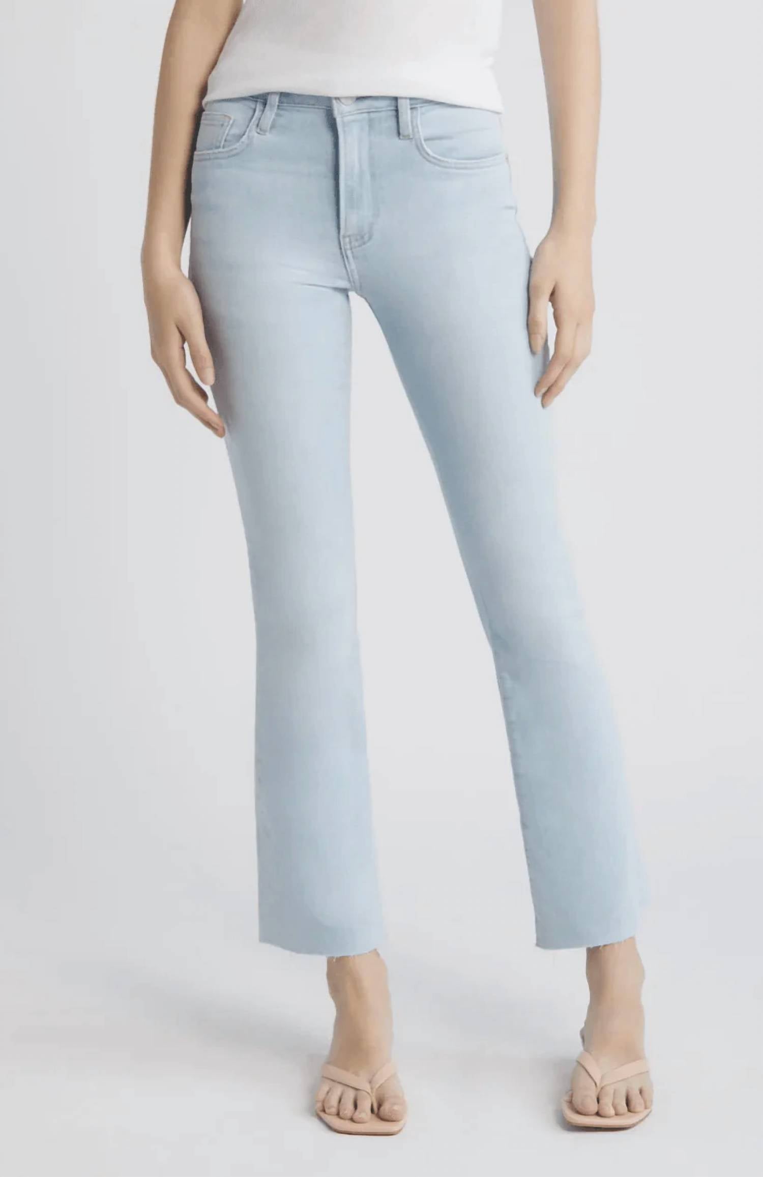 Frame - Le Crop Leg Mini Boot Cut Raw Fray Jeans