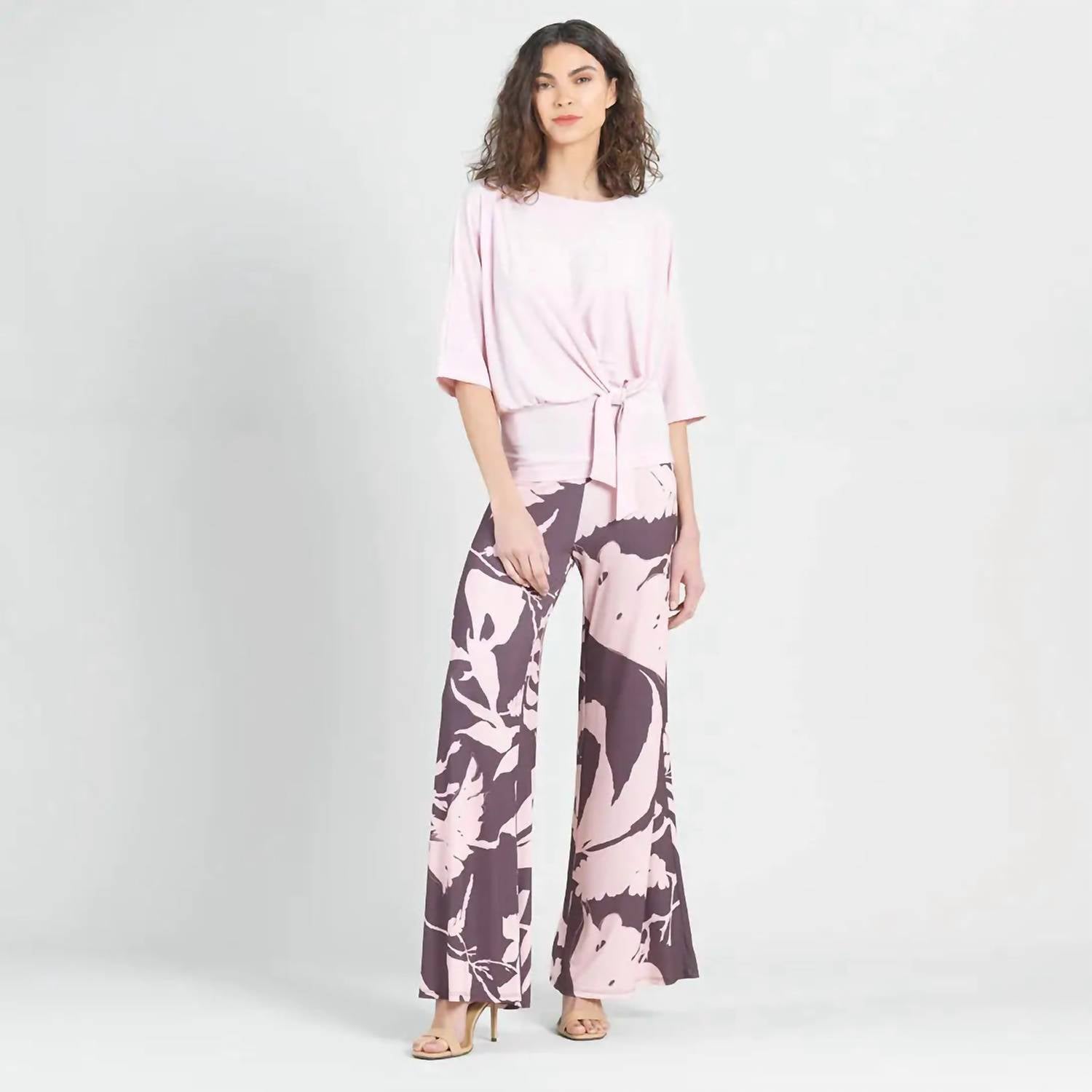 CLARA SUNWOO Side Tie Top in pink - women's blouse - alternate view