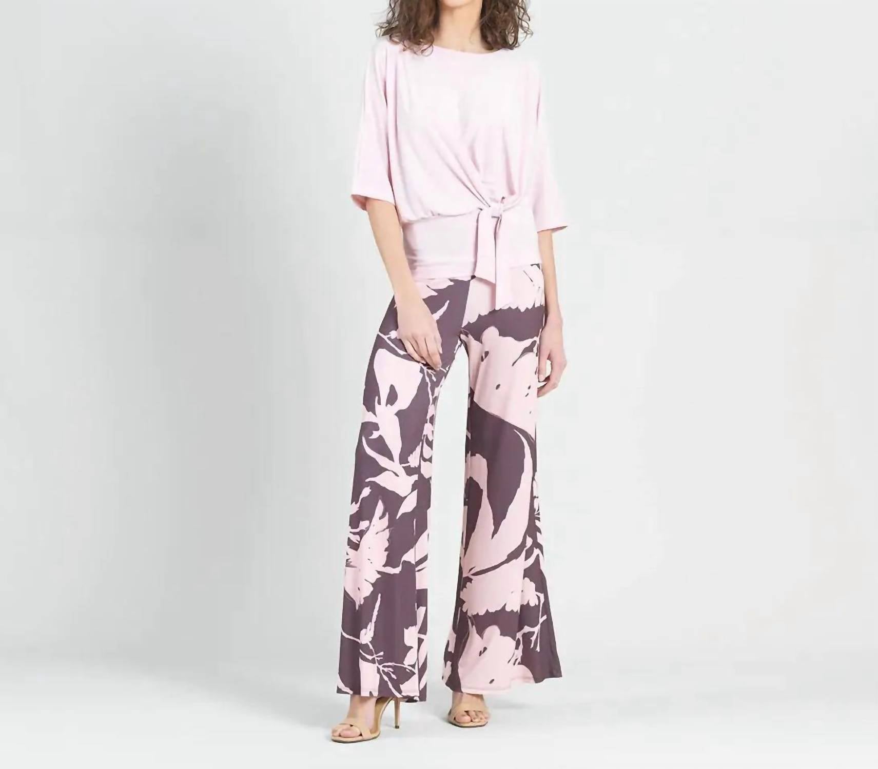 CLARA SUNWOO Side Tie Top in pink - women's blouse - detail view