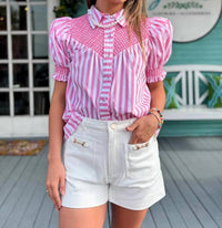 Entro - Classic Button-down Stripe Top