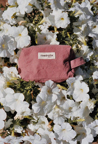 Rivedroite Paris Women's Tournelles Cosmetic Bag in rose pink - women's bag - alternate view