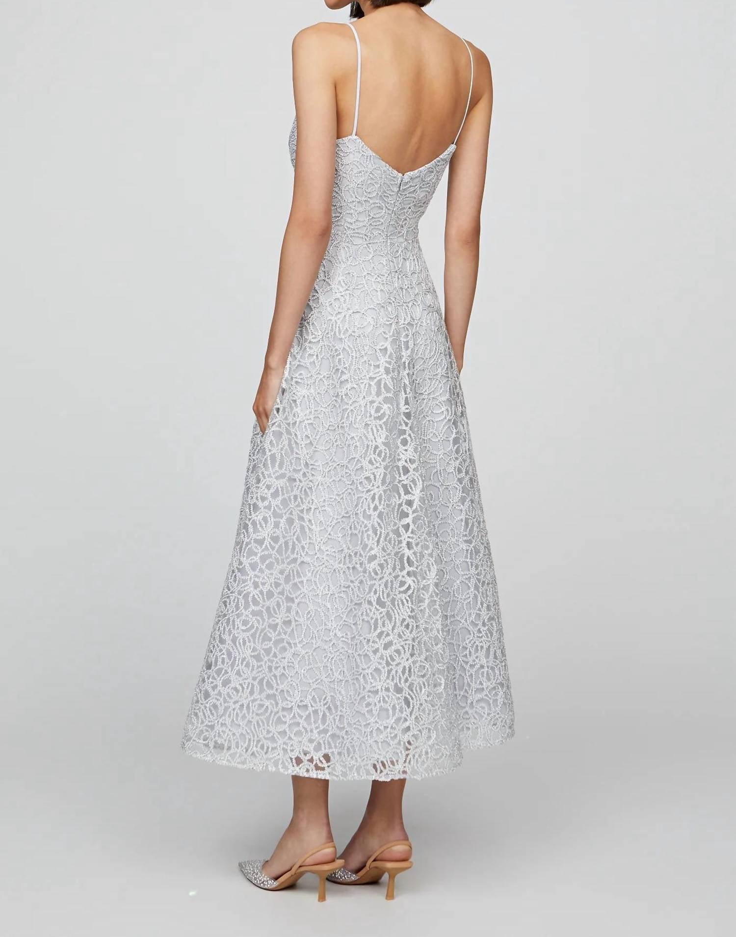 Theia - Sleeveless Tulle Midi Dress