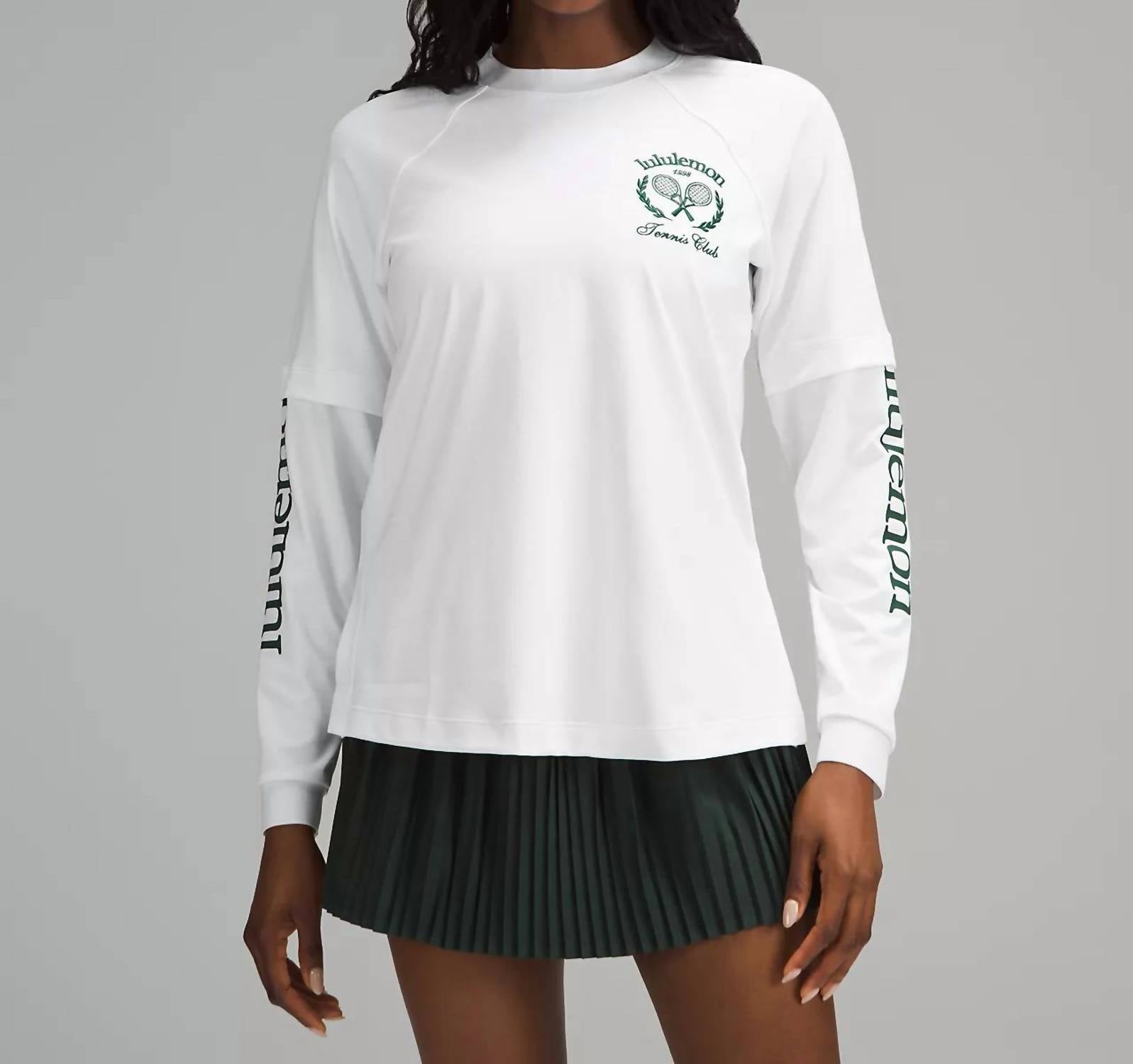 lululemon Tennis Club Layered Long Sleeve TShirt in white - women's long sleeve top