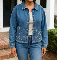 Keren Hart - Embroidered Bloom Denim Jacket