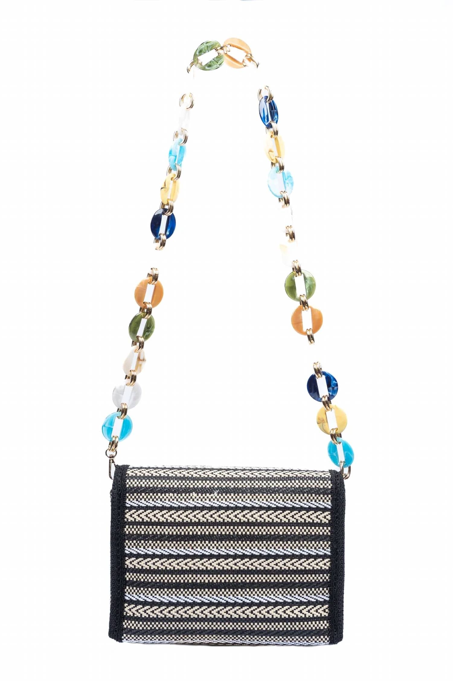 Elektra'S Workshop - Women's Woven Straw Flap Shoulder Bag