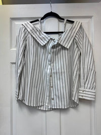 Elan - Women's Off The Shoulder Striped Blouse