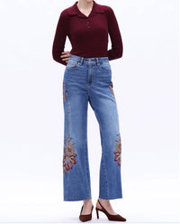 Bayeas - Harvest Bloom Wide Leg Jeans