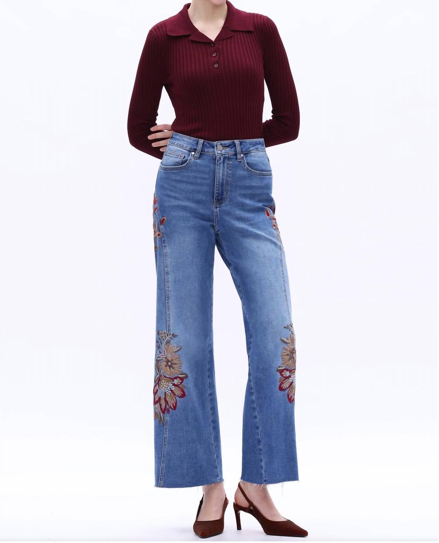 Bayeas - Harvest Bloom Wide Leg Jeans