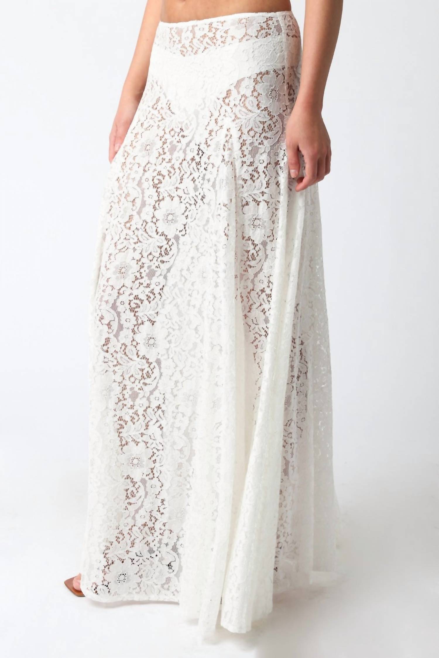 Olivaceous - Viola Sheer Lace Maxi Skirt