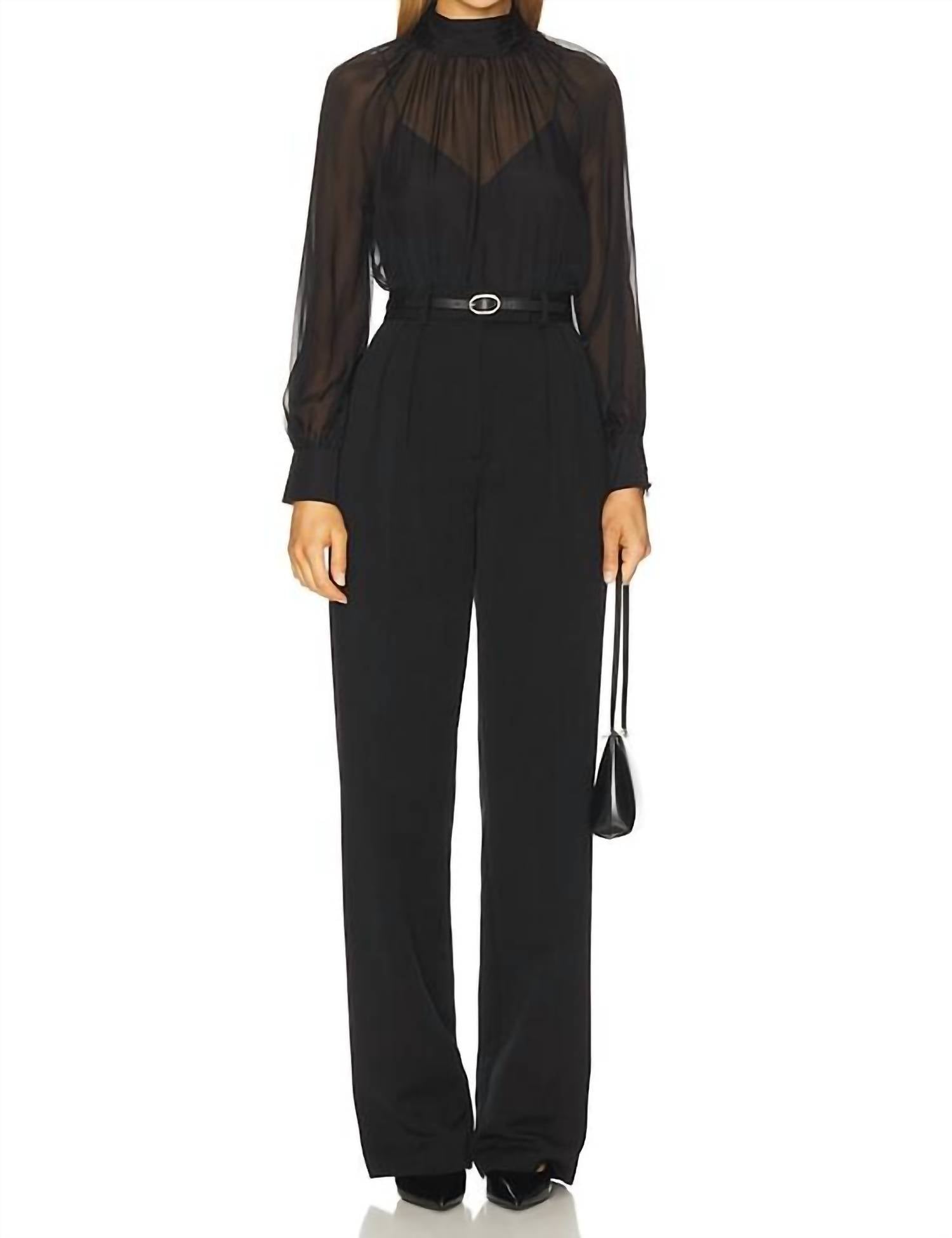 Veronica Beard Alyssa Blouse in black - women's blouse - view 4