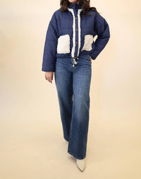 Miou Muse - Women's Sherpa Pocket Quilted Jacket