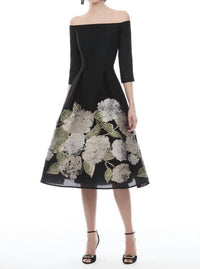 Frascara - Hydrangea Off Shoulder A-Line Gown