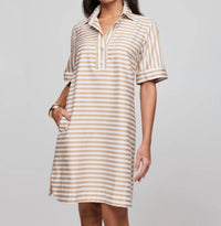 Hinson Wu - Aileen Short Sleeve Stripe Gingham Dress