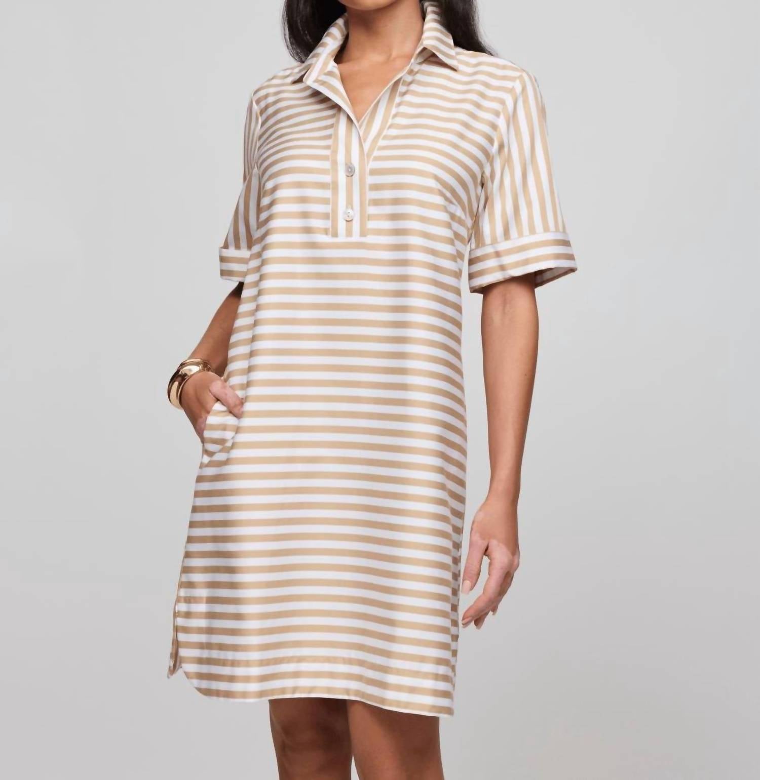 Hinson Wu - Aileen Short Sleeve Stripe Gingham Dress