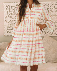 Lovesoft Bristol Bohemian Ruffled Pocket Dress in orange - women's dress