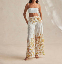 Hemant & Nandita - Flared Pants With Buckle Belt