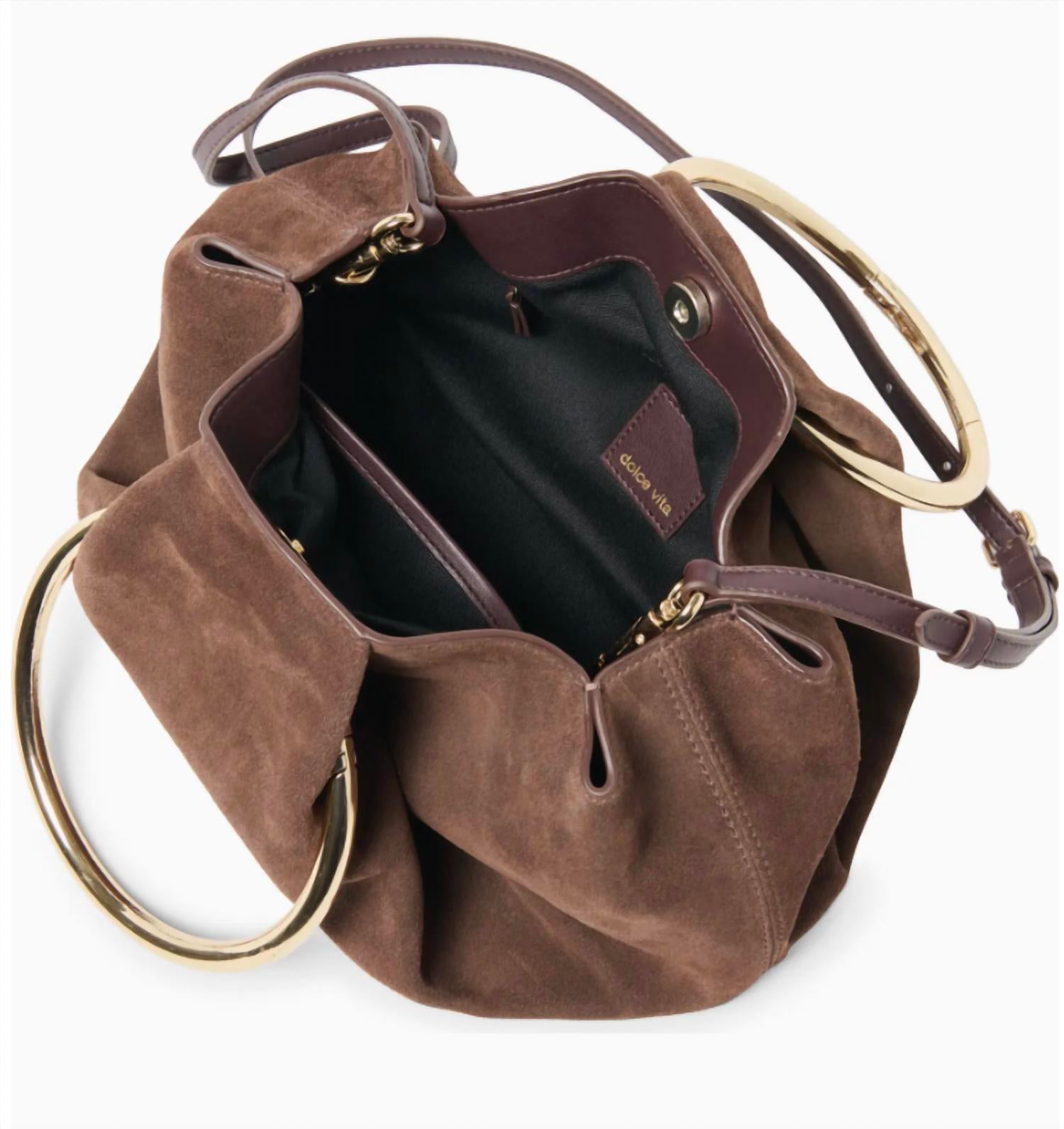 Dolce Vita Women's Channing Handbag in chocolate suede - women's bag - view 5