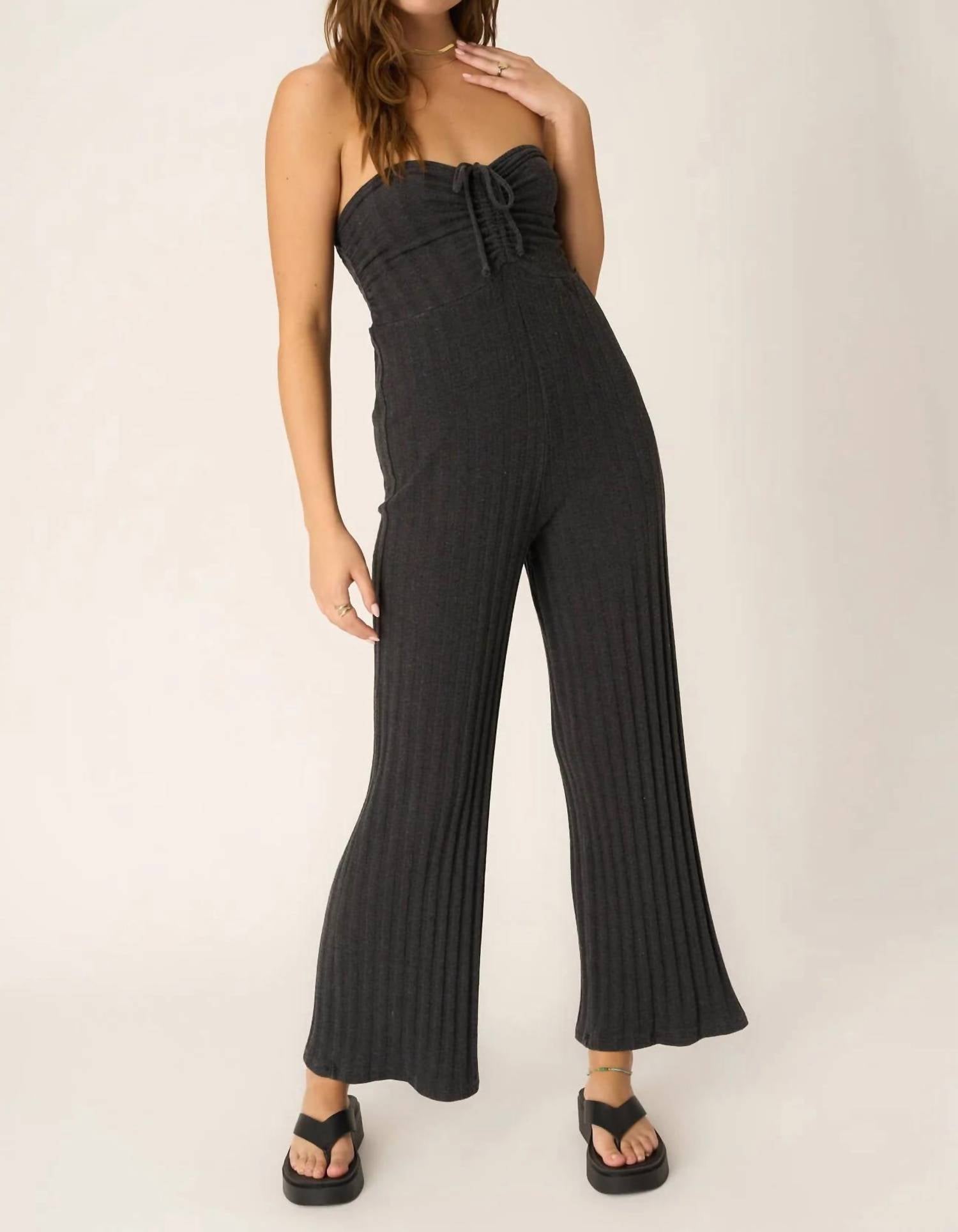 Project Social T - MARSEILLE STRAPLESS RIB JUMPSUIT