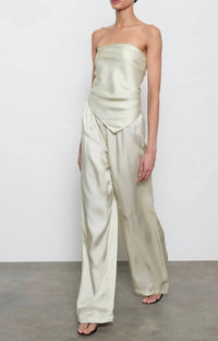 Enza Costa Beach Glass Fluid Twill Pant in white - women's pants - detail view