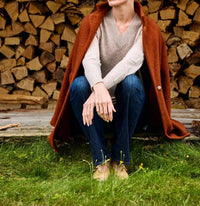 SARA CAMPBELL Chloe Dropped Shoulder Coat in chestnut - women's jacket - view 7