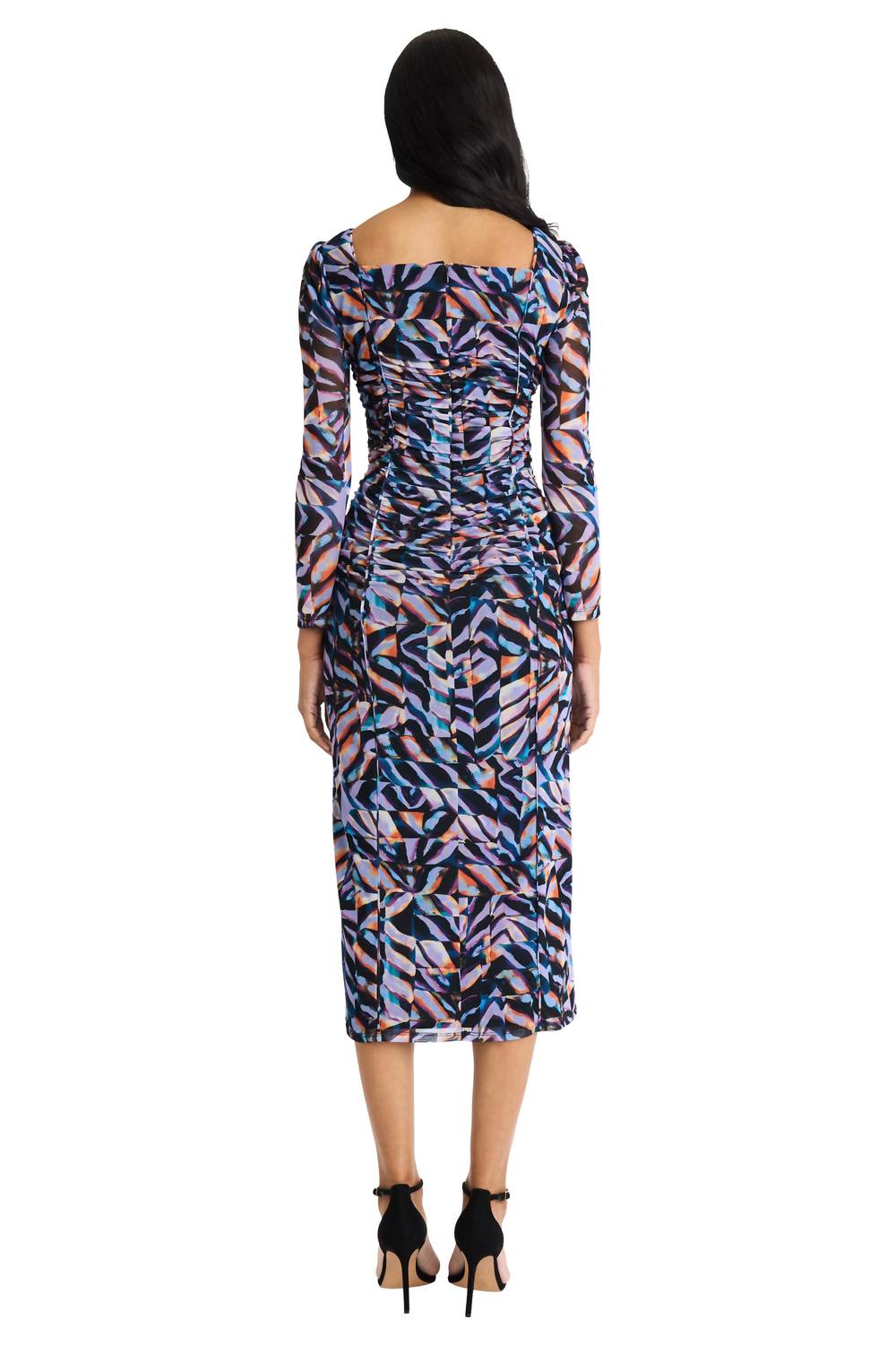 Donna Morgan - Ruched Bodice Mesh Midi Dress