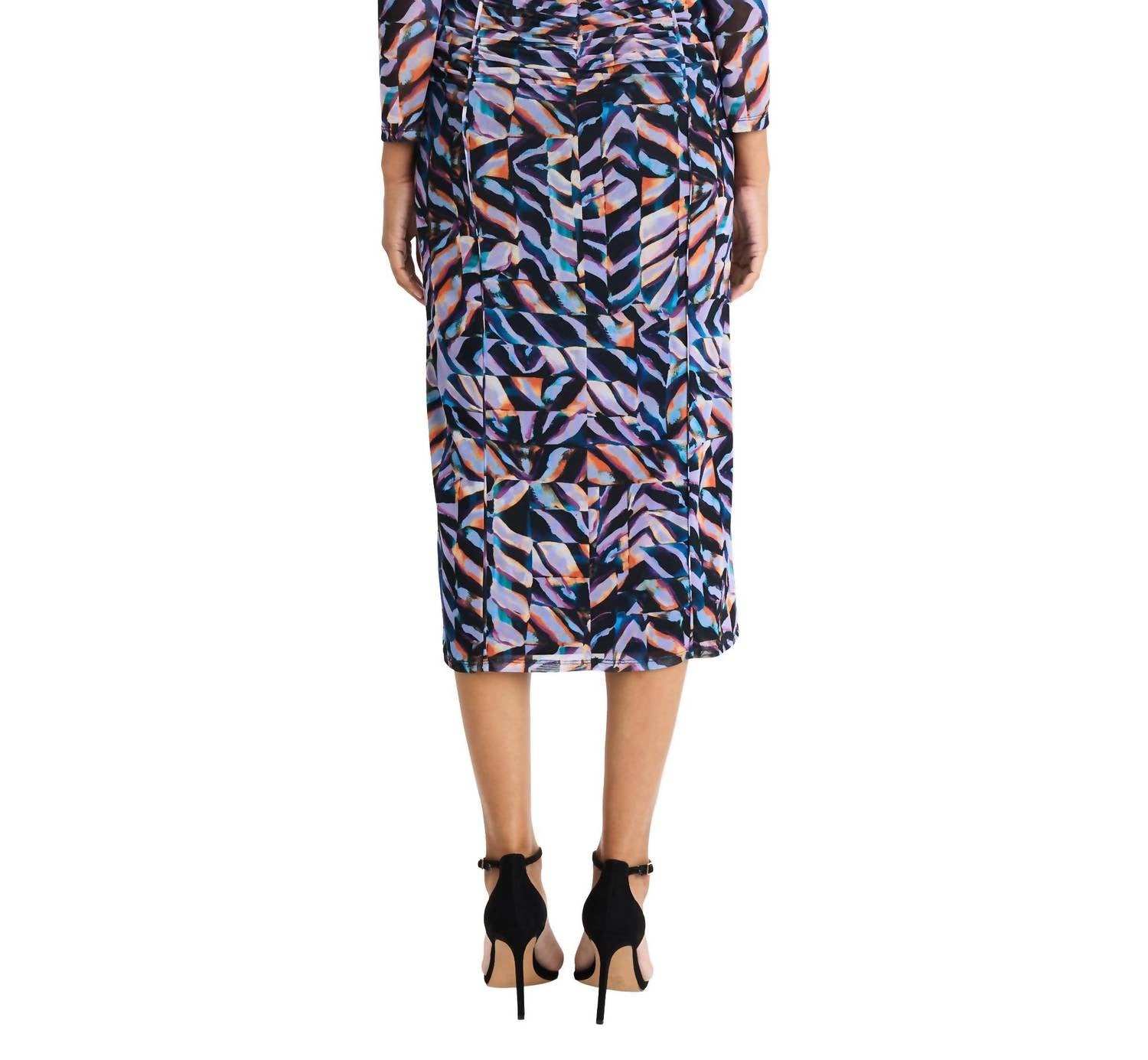 Donna Morgan - Ruched Bodice Mesh Midi Dress