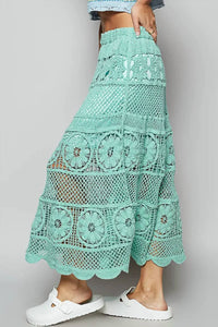 Pol - Lace Tiered Midi Skirt