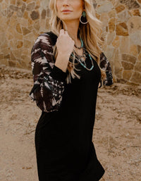 Sterling Kreek Western Night Dress in black - women's dress - detail view