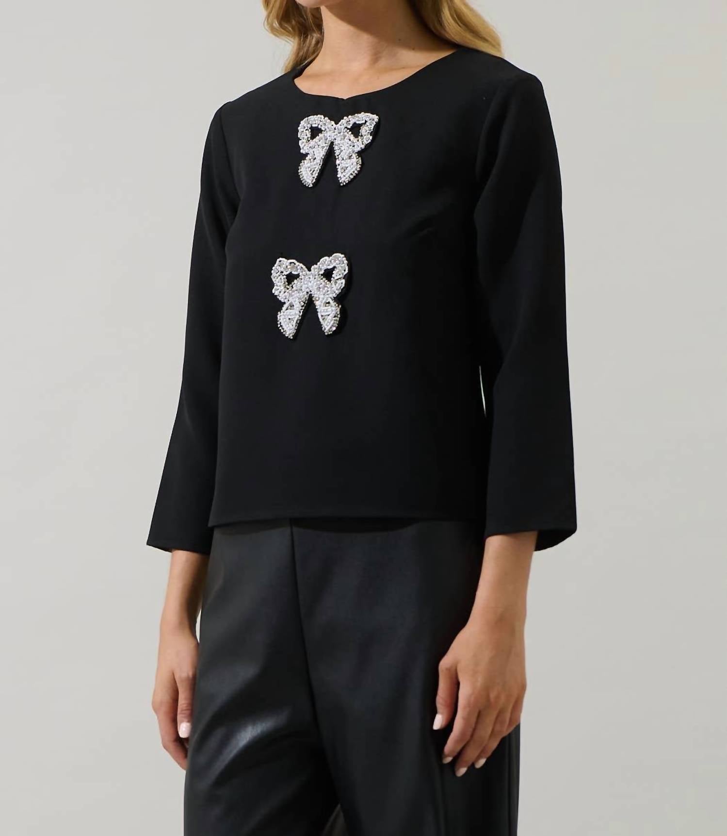 Sugarlips - Kaida Bow Lumie Long Sleeve Top