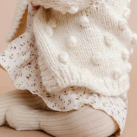 The Blueberry Hill Kid's Popcorn Knit Cardigan Sweater in cream - kids' sweater - view 4